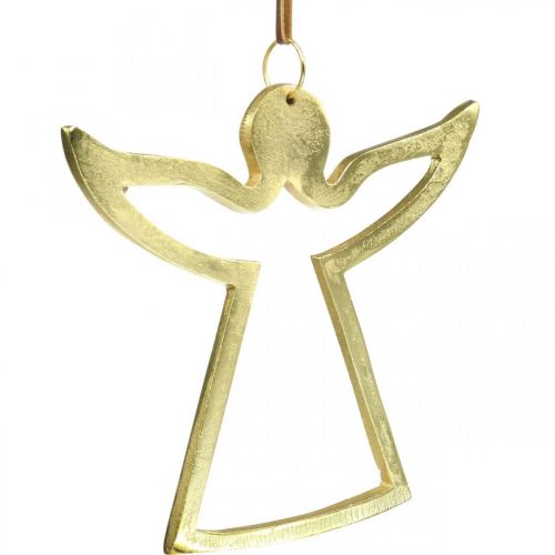 položky Kovové přívěsky, ozdobní andělé, zlatá adventní dekorace 15 × 16,5 cm