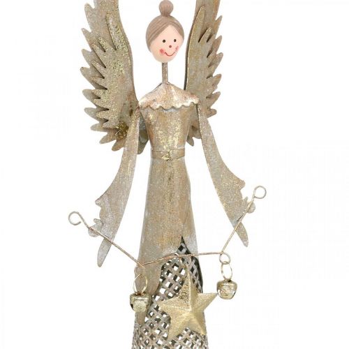 Floristik24 Dekorativní figurka anděla s girlandou vánoční kov 13 × 8,5cm V40cm