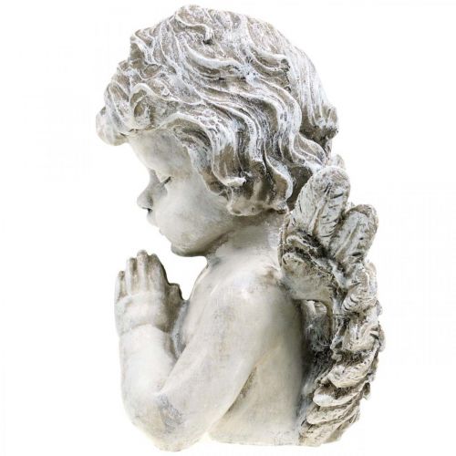 Floristik24 Modlící se anděl, pohřební květinářství, busta postavy anděla, výzdoba hrobu V19cm Š19,5cm