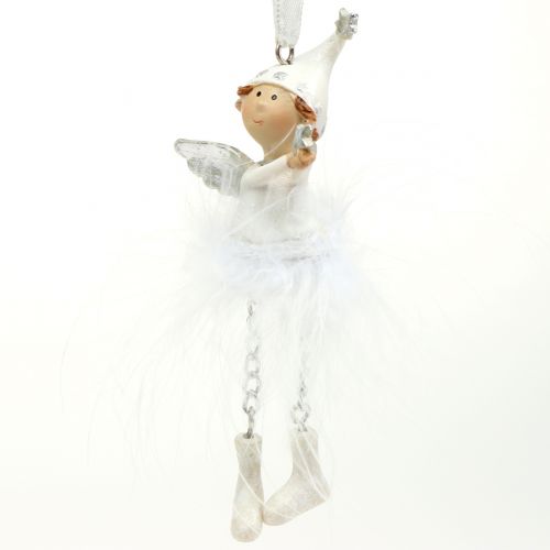 Floristik24 Anděl na zavěšení bílý 11cm 4ks