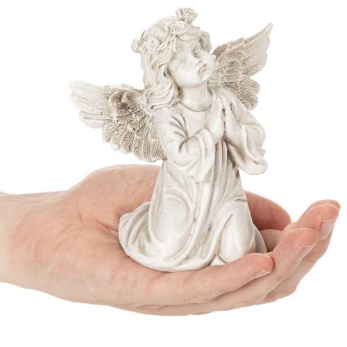 Figurka anděla modlícího se, dekorace na hrob, sedící, 13 cm, 2 kusy | Floristik24.cz
