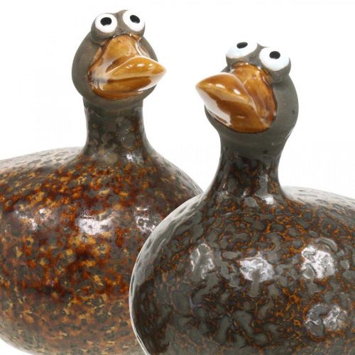 Floristik24 Deco kachna keramická figurka jarní dekorace 12,5cm hnědá 2ks