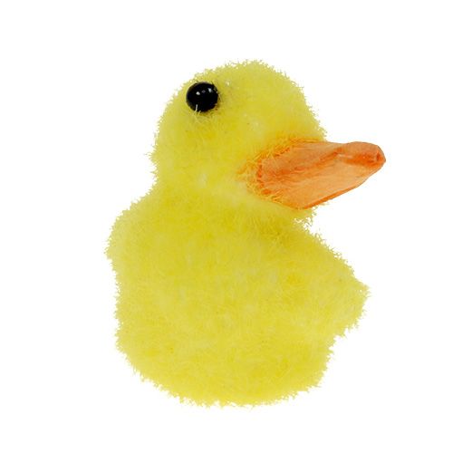 Floristik24 Kachna mini 4cm vločkovaná žlutá 12ks