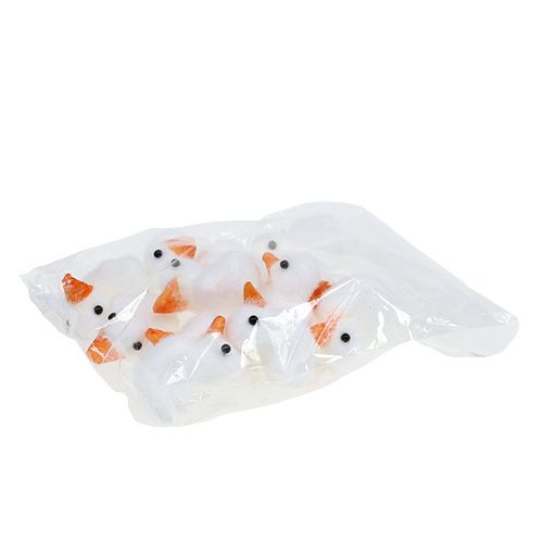 Floristik24 Kachna mini flockovaná 4cm bílá 12ks
