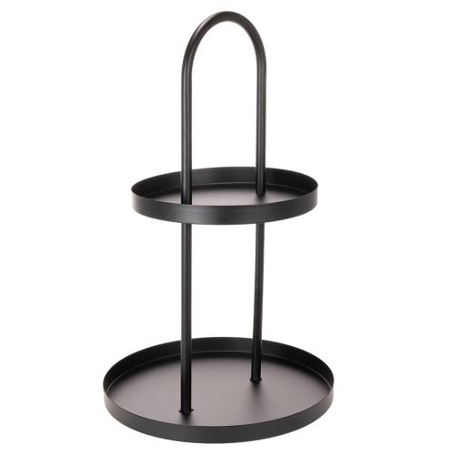 Kovový dvoupatrový kulatý dekorativní podnos 58 cm