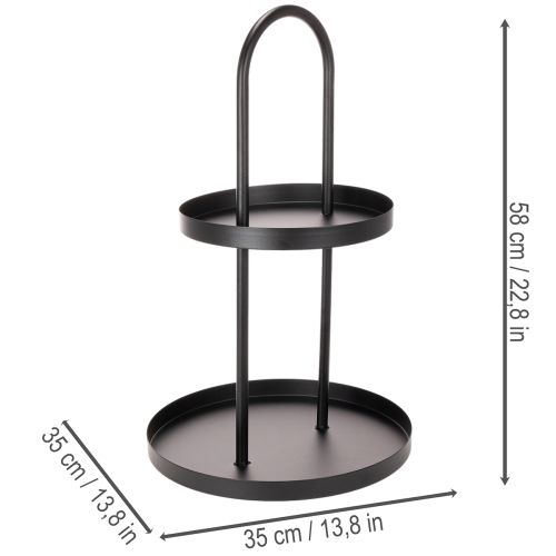 Kovový dvoupatrový kulatý dekorativní podnos 58 cm | Floristik24.cz