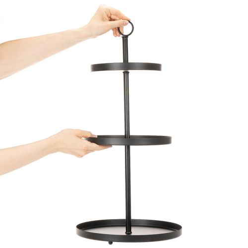 Třípatrový kovový kulatý servírovací stojan pro vícepatrovou dekoraci stolu, 61 cm | Floristik24.cz