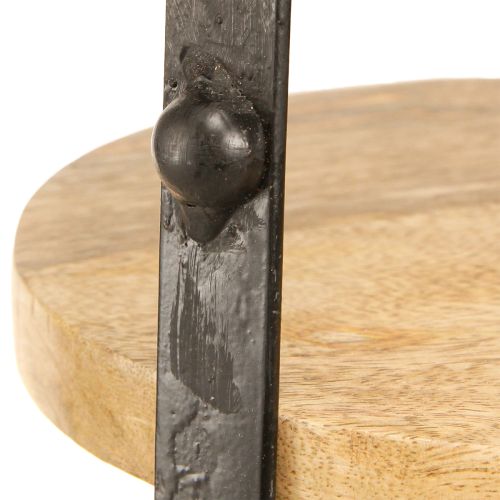 položky Stojan na dort dřevo kov přírodní černý 2patrový Ø25,5cm H38cm
