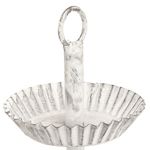 položky Kovový 3patrový podnos bílý, výška 23 cm