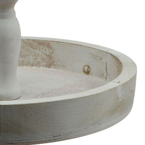 Floristik24 Etagere ze dřeva bílá Ø26cm Ø32cm H47cm