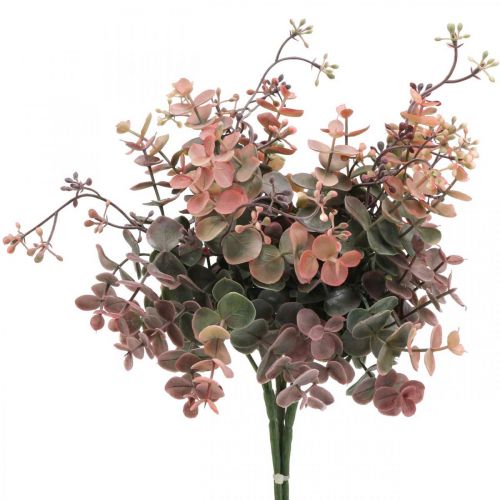 Floristik24 Eucalyptus Bush Umělý Eucalyptus Red Green 25cm 3ks