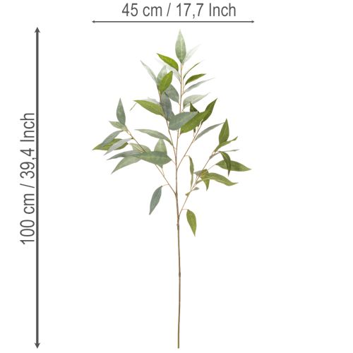 Umělá větvička eukalyptu, přírodní zelená, dekorace, 100 cm | Floristik24.cz