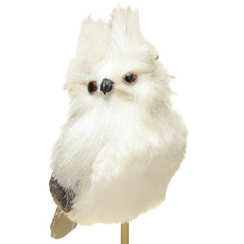 položky Sova na tyči bílá 9cm L48cm