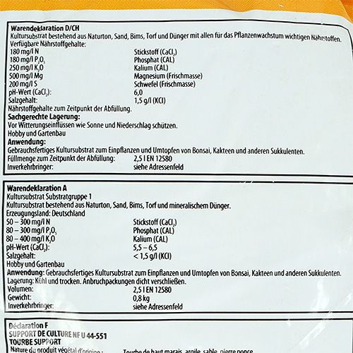 Floristik24 FRUX zemina na kaktusy a bonsaje 2,5 litru