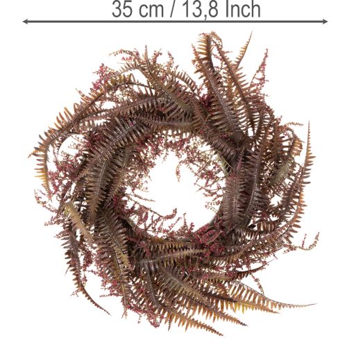 Umělý věnec s větvičkami kapradí, podzimní dekorace, 35 cm | Floristik24.cz