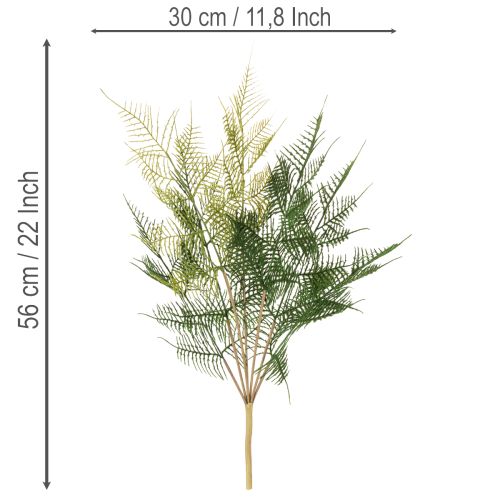 Umělá dekorace z kapradiny, zelená, realistická, 56 cm | Floristik24.cz