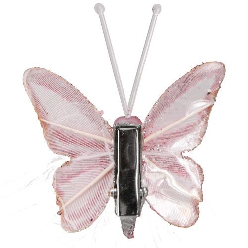 položky Péřová ozdobná spona Butterfly Růžová Bílá 5x4,5cm 4 ks