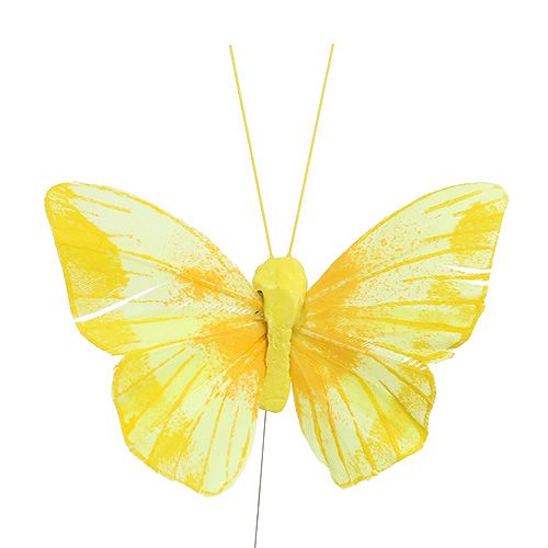 položky Péřový motýl 10cm žlutý 12ks