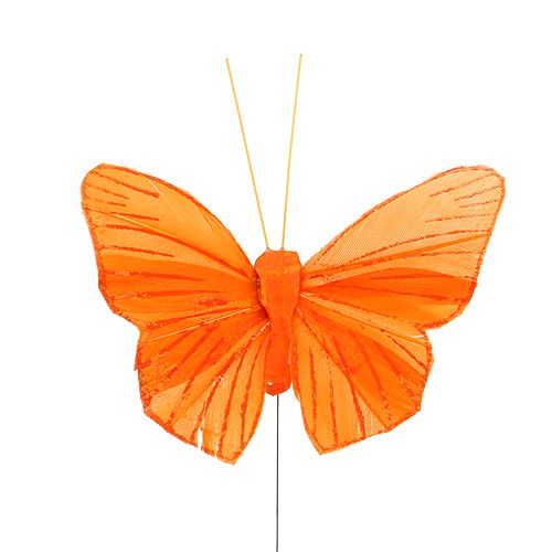 položky Péřový motýl 8cm oranžový 24ks
