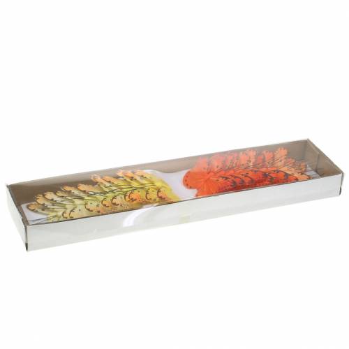 Floristik24 Motýl žlutý oranžový na drátě 7 cm drát 24 kusů