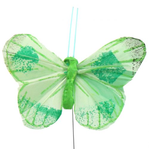 položky Peříčkový motýlek na drátě barevný 6cm 12ks