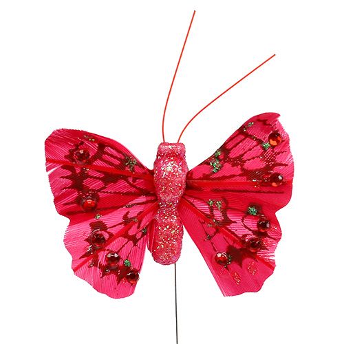 položky Péřový motýl se třpytkami 5cm vícebarevný 24 ks