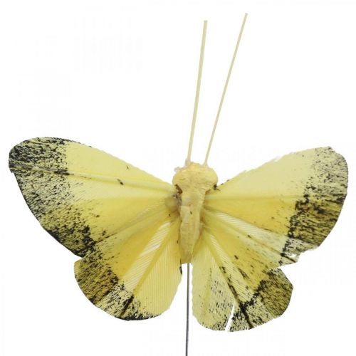 položky Péřový motýlek na drátě 5cm oranžová, žlutá 24 ks