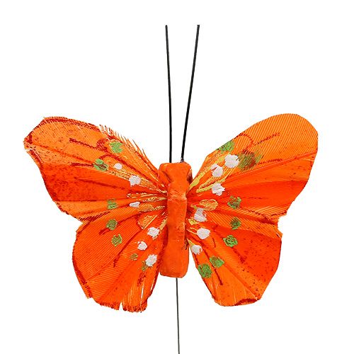 položky Péřoví motýlci 6cm žlutí, oranžoví 24ks