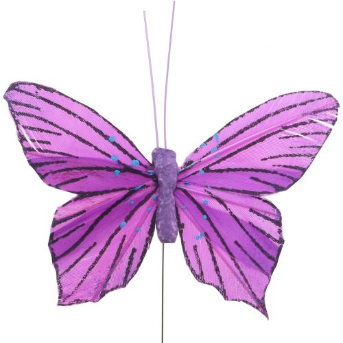 položky Peří motýlci fialoví 8,5cm 12ks