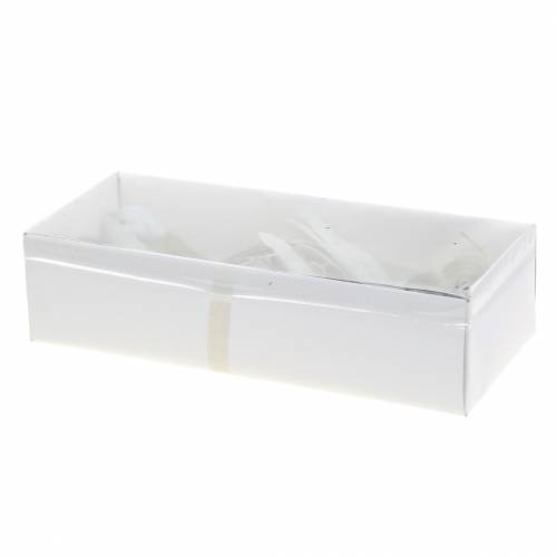 Péřový ptáček na drátě šedý 12cm 4ks | Floristik24.cz