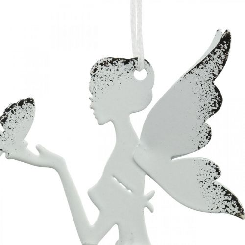 Floristik24 Závěsný skřítek deco kovový bílý Ø7,5cm H12cm 4ks