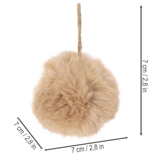 Dekorativní bambulka k zavěšení, nadýchaná chlupatá koule, 7 cm, 6 kusů | Floristik24.cz