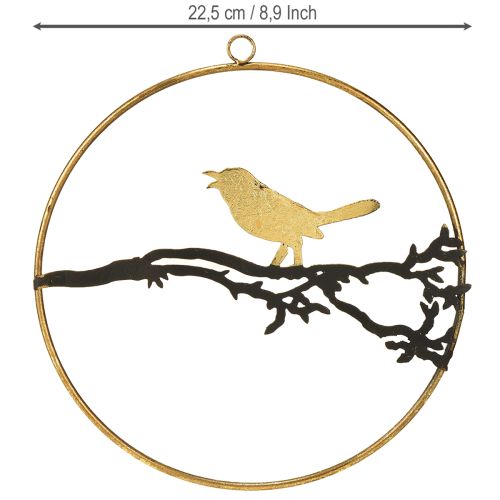 položky Okenní dekorace ptáček, podzimní dekorace na zavěšení, kov Ø22,5cm