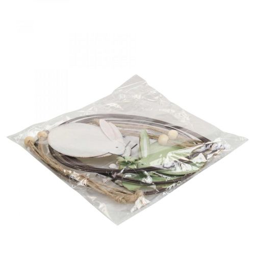 Floristik24 Okenní dekorace, velikonoční zajíček kovový, závěsná dekorace Velikonoce 15cm 4ks zelená bílá