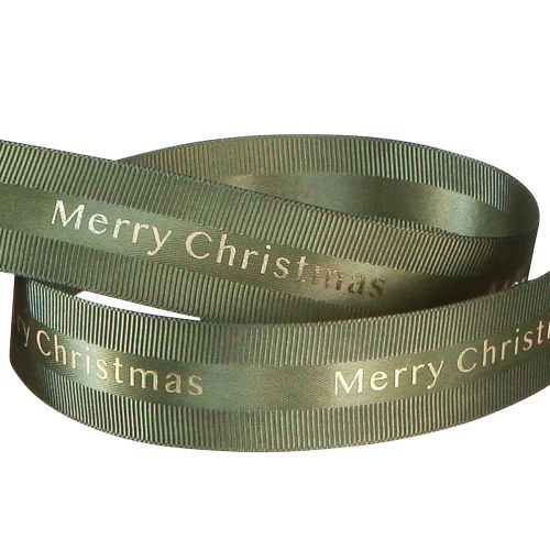 položky Slavnostní vánoční stuha v tmavě zelené barvě se zlatým nápisem 'Merry Christmas', šířka 25 mm, délka 20 m