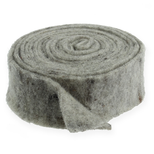 Plstěná stuha šedá 7,5cm 5m