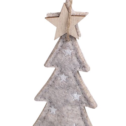položky Filcové ozdoby na vánoční stromeček béžová krémová 17cm 6 ks