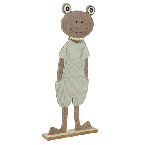 položky Plstěná ozdobná žába s montérkami béžová dekorativní figurka filc V51,5cm
