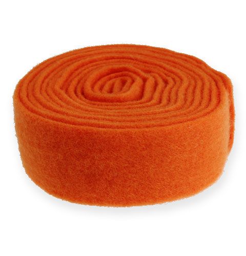 Plstěná stuha oranžová 7,5cm 5m