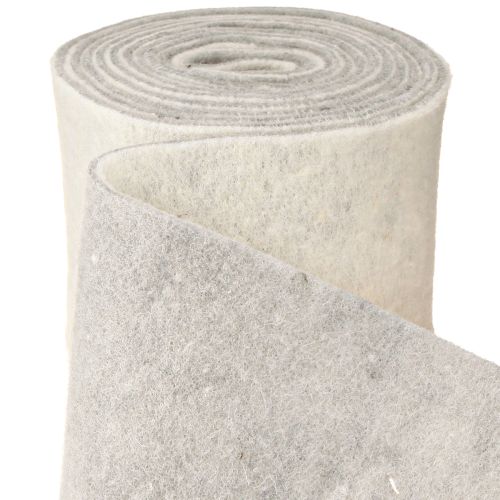 Floristik24 Plstěná stuha 15cm x 5m dvoubarevná šedá, bílá