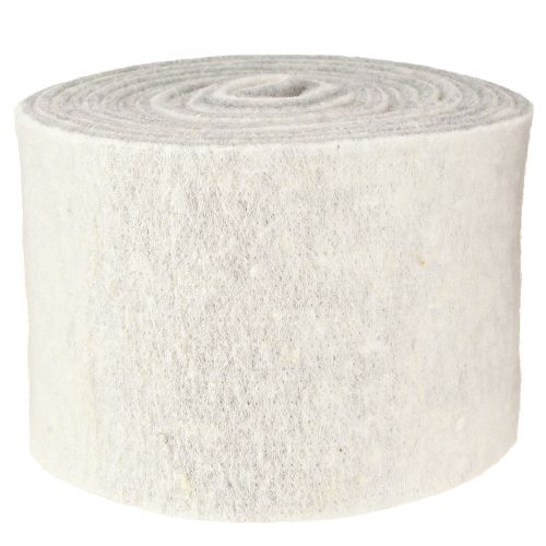 položky Plstěná stuha 15cm x 5m dvoubarevná šedá, bílá