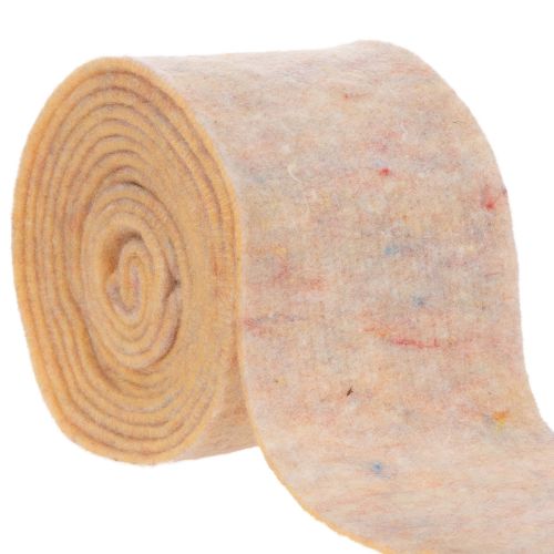 položky Plstěná páska, dvoubarevná chňapka z vlněné plsti, oranžová/vícebarevná, 15 cm x 5 m