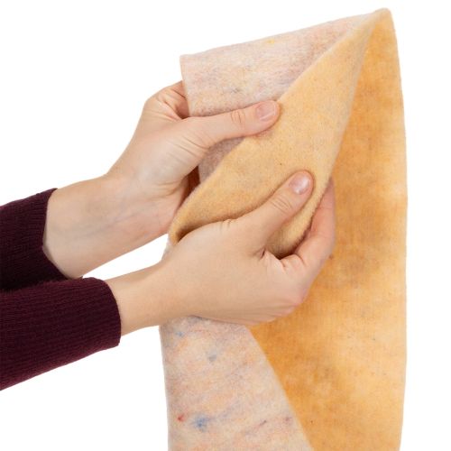 položky Plstěná páska, dvoubarevná chňapka z vlněné plsti, oranžová/vícebarevná, 15 cm x 5 m