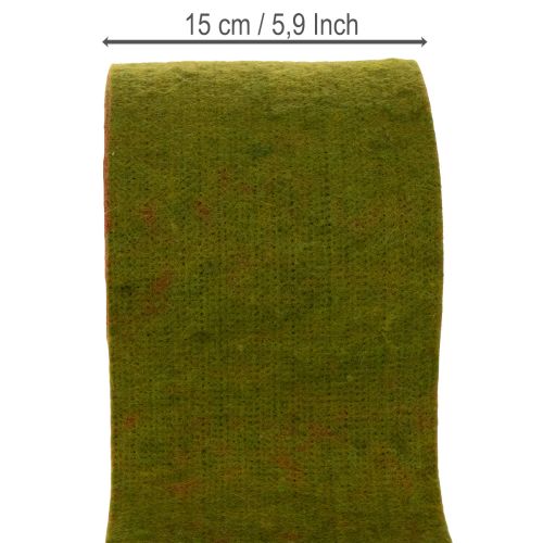Vlněná plstěná páska jako dvoubarevný květináčový lem pro květinářství, zeleno-červená, 15 cm x 5 m | Floristik24.cz