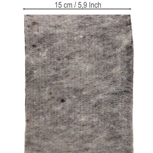 Dvoubarevný pant na květináč z vlněné plsti, šedo-černý, 15 cm x 5 m | Floristik24.cz