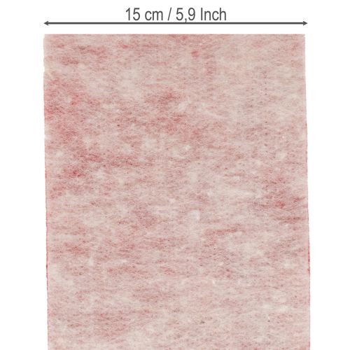 položky Plstěná stuha, 100% vlna, dvoubarevná, jako chňapka, plstěná stuha bílá/červená, 15 cm x 5 m