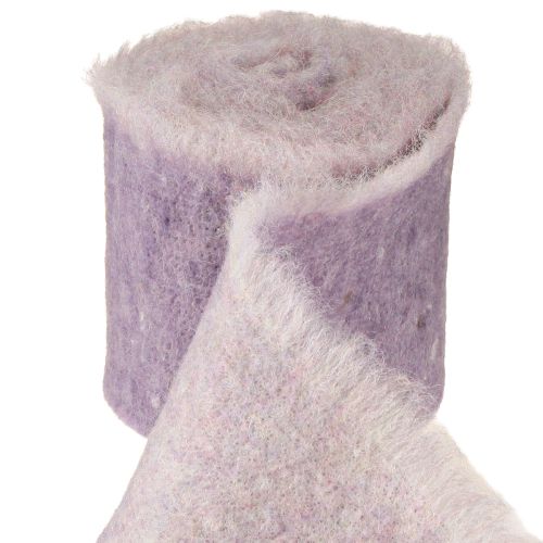 Plstěná stuha Franzi vlněná vlněná stuha fialová 2barevná 15cm 4m