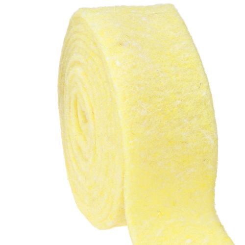 Plstěná stuha světle žlutá 7,5cm 5m