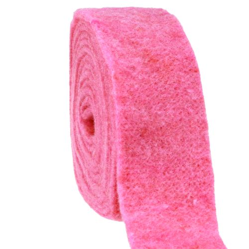 Plstěná stuha růžová 7,5cm 5m