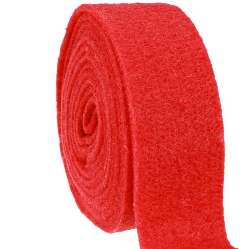 Floristik24 Plstěná stuha červená 7,5cm 5m